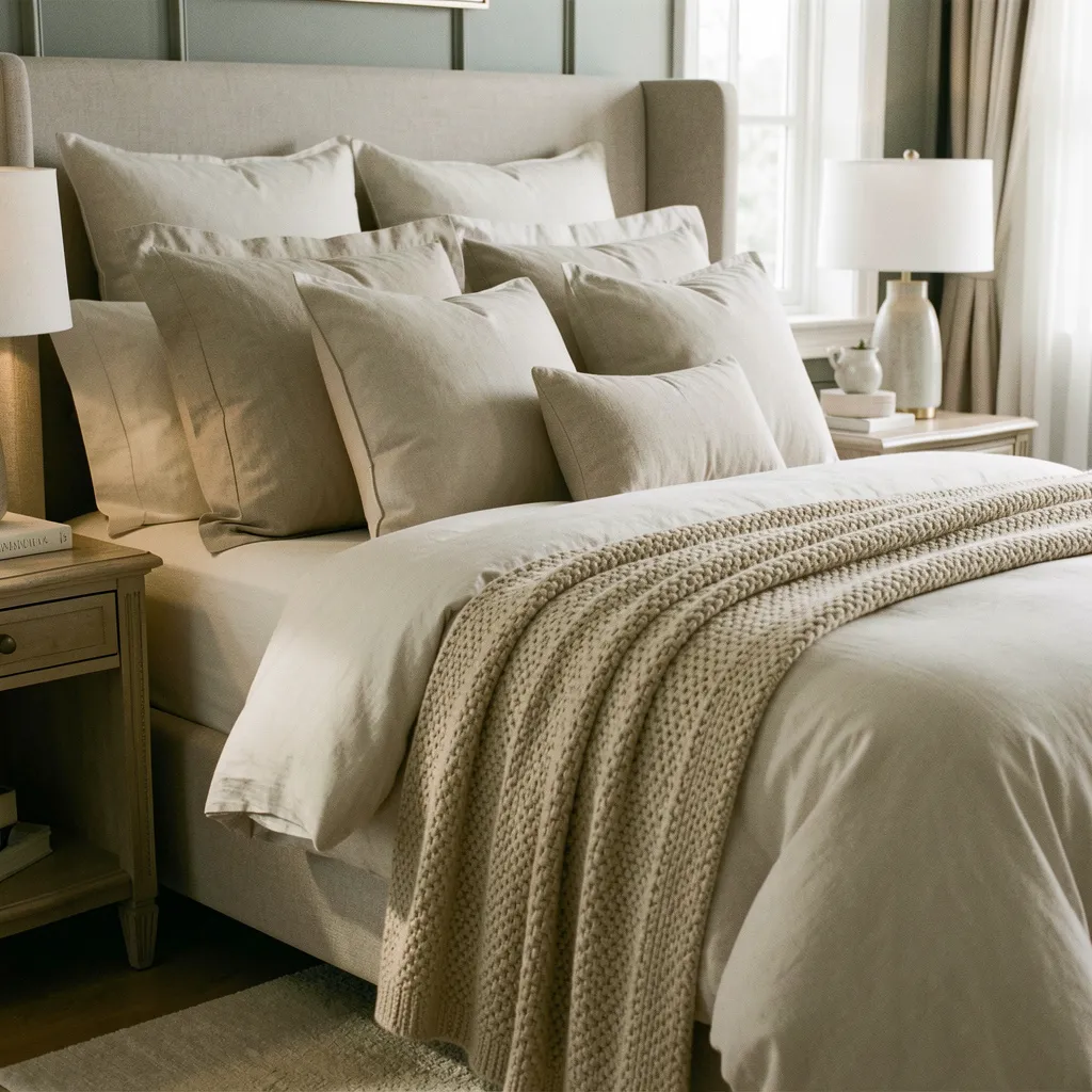 Luxurious bedding details